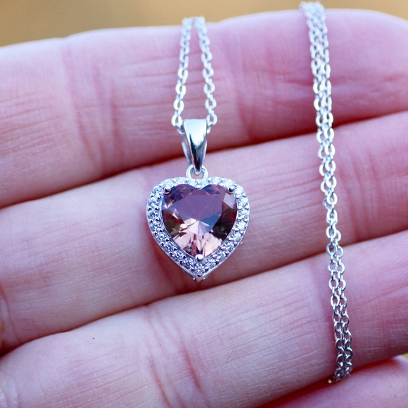 Mesmerizing Color Shift Heart Diaspore Pendant in Sterling Silver 925 - Picture 9 of 12